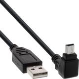 InLine Sort - USB-kabel Kabler InLine Up Angled 90° USB A-USB Mini-B 5 Pin 2.0 1m