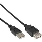 InLine Sort - USB A-USB A - USB-kabel Kabler InLine USB A-USB A M-F 2.0 1.8m