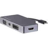 Kabeladaptere - Standard HDMI-standard HDMI - Sølv Kabler StarTech USB C - DVI/HDMI/VGA/DisplayPort Mini M-F 0.1m