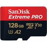 128 GB - V30 Hukommelseskort SanDisk Extreme Pro microSDXC Class 10 UHS-I U3 V30 A2 170/90MB/s 128GB +Adapter