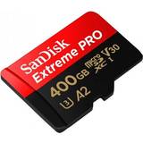 SanDisk 400 GB Hukommelseskort SanDisk Extreme Pro microSDXC Class 10 UHS-I U3 V30 A2 170/90MB/s 400GB +Adapter
