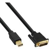 InLine DisplayPort-kabler - Sort InLine Gold DVI-D - DisplayPort Mini 0.5m