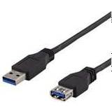 Deltaco USB-kabel Kabler Deltaco USB A-USB A 3.1 (Gen.1) M-F 2m