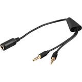 Stereo headset 3.5mm Wentronic 2x3.5mm - 3.5mm M-F Adapter 0.4m