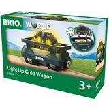 Trælegetøj Legetøjsbil BRIO Light Up Gold Wagon 33896