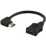 HDMI-kabler - Han – Hun Deltaco HDMI-HDMI Angled M-F 0.2m