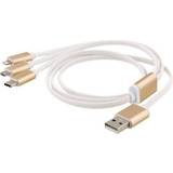 Rund - USB C - USB-kabel Kabler Epzi USB A-Lightning/USB B Micro/USB C 1m