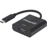 Manhattan HDMI-kabler - USB C-HDMI Manhattan SuperSpeed+ USB C-HDMI M-F 0.1m