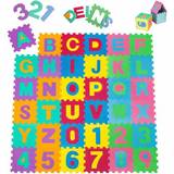 Skumgummi Legemåtter Soft Alphabet & Number Puzzle Play Mat 86pcs