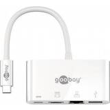 Kabeladaptere - Rund - USB C-USB C Kabler Goobay Multiport USB C-HDMI/RJ45/USB A/USB C M-F 0.2m