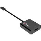 HDMI aktiv - USB-kabel Kabler Club 3D USB C 3.1 - HDMI 2.0 M-F 0.2m