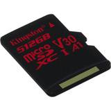 Kingston 512 GB - microSDXC Hukommelseskort Kingston Canvas React microSDXC Class 10 UHS-I U3 V30 A1 100/80MB/s 512GB