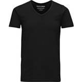 Jack & Jones Elastan/Lycra/Spandex Overdele Jack & Jones Basic V-Neck Regular Fit T-shirt - Black/Black