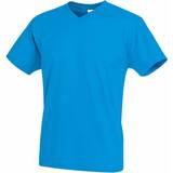 Stedman Herre - S Overdele Stedman Classic V-Neck T-shirt - Ocean Blue
