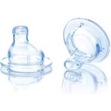 Nuby Transparent Sutteflasker & Service Nuby Vari Flo Wide Neck 6m+ 2pcs