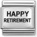Nomination Smykker Nomination Composable Classic Happy Retirement Link Charm - Silver/Black
