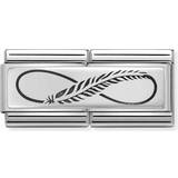 Nomination Composable Classic Feather Infinity Double Link Charm - Silver/Black