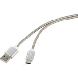 Han – Hun - Kvadratisk - USB-kabel Kabler Renkforce Steel USB A-USB C 2.0 1m