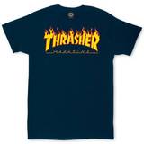Thrasher Magazine L Overdele Thrasher Magazine Flame Logo T-shirt - Navy