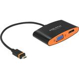 HDMI-kabler - Orange - Rund DeLock SlimPort USB B Micro-HDMI/VGA/USB B Micro M-F 0.2m