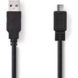 Lilla - Rund - USB-kabel Kabler Nedis USB A-USB Micro-B 2.0 1m