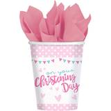 Amscan Paper Cup Christening Pink 8-pack