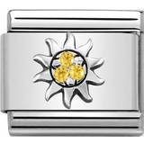 Gul Charms & Vedhæng Nomination Composable Classic Sun Link Charm - Silver/Yellow