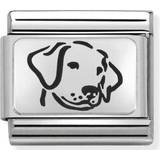 Sort Smykker Nomination Composable Classic Dog Charm - Silver/Black