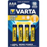 Alkalisk - Batteri til fjernbetjening - Batterier Batterier & Opladere Varta Longlife AAA 4-pack