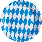 Amscan Festartikler Amscan Plates Oktoberfest White/Blue 8-pack