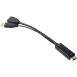 2.0 - Standard HDMI-standard HDMI - USB-kabel Kabler Club 3D HDMI/USB A-DisplayPort M-F 0.2m