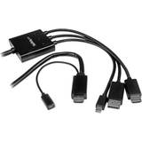 DisplayPort-kabler - Standard HDMI-standard HDMI StarTech DisplayPort/DisplayPort Mini/HDMI - HDMI/USB B Micro M-F 2m