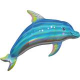 Amscan Foil Ballon Holographic SuperShape Iridescent Dolphin Blue