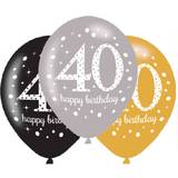 Amscan Balloner Amscan Latex Ballon Age 40 Sparkling Birthday 6-pack
