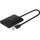 HDMI-kabler - Han – Hun - Sort Club 3D USB A-2HDMI M-F 0.3m