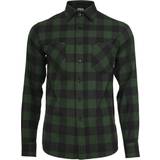Urban Classics Grøn Overdele Urban Classics Checked Flannel Shirt - Black/Forest