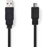 Flad - USB A-USB Micro-B - USB-kabel Kabler Nedis Flat USB A-USB Micro-B 2.0 1m