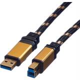Roline Rund - USB-kabel Kabler Roline Gold USB A-USB B 3.1 (Gen.1) 0.8m