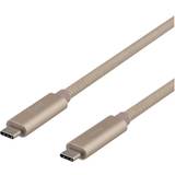 Guld - Skærmet - USB-kabel Kabler Deltaco USBC-1422M USB C-USB C 3.1 Gen.2 1m