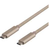 Kvadratisk - Sølv - USB-kabel Kabler Deltaco USB C - USB C 3.1 Gen 2 M-M 0.5m