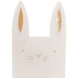 Ginger Ray Napkins Bunny Shaped White/Gold 16-pack