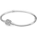 Pandora Sølv Armbånd Pandora Moments Bracelet - Silver/Transparent