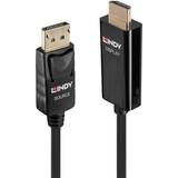 DisplayPort-kabler - HDMI aktiv - Han - Han Lindy Active HDMI - DisplayPort 1m