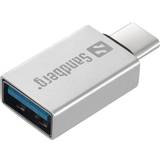 3,0 - Hvid Kabler Sandberg USB A-USB C 3.0 M-F Adapter