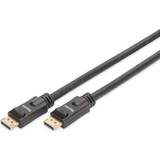 DisplayPort-kabler - Guld - Rund Digitus DisplayPort-DisplayPort 1.2 15m