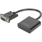 Digitus HDMI-kabler Digitus VGA-HDMI/3.5mm/USB B Micro M-F 0.2m