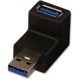 Et stik - USB Kabler Lindy USB-USB 3.0 M-F Angled Adapter