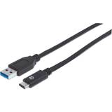 3.1 (gen.2) - PVC Kabler Manhattan USB A-USB C 3.1 (Gen.2) 0.5m