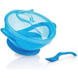 Nuby Grøn Babyudstyr Nuby Suction Bowl with Spoon and Lid 6m+