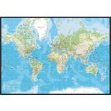 Blå Vægdekorationer Incado Pin Board World Map Billede 116x80cm